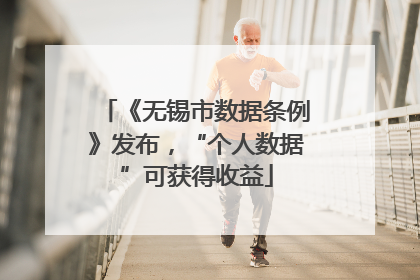 《无锡市数据条例》发布，“个人数据”可获得收益