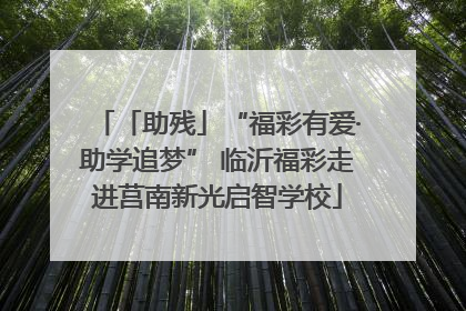 「助残」“福彩有爱·助学追梦” 临沂福彩走进莒南新光启智学校