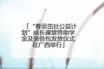 “春蕾茁壮公益计划”成长课堂暨助学金及装备包发放仪式在广西举行