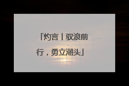 灼言丨驭浪前行，勇立潮头