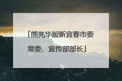 熊亮华履新宜春市委常委、宣传部部长