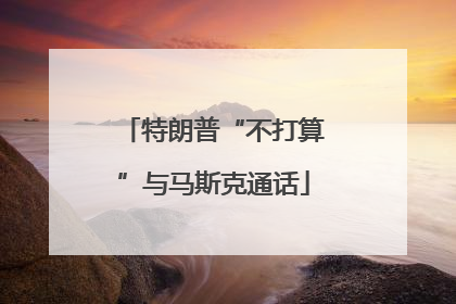 特朗普“不打算”与马斯克通话