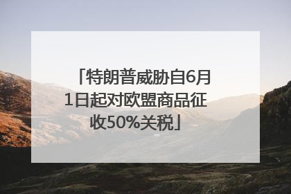 特朗普威胁自6月1日起对欧盟商品征收50%关税