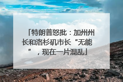 特朗普怒批：加州州长和洛杉矶市长“无能”，现在一片混乱