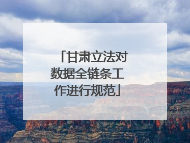 甘肃立法对数据全链条工作进行规范