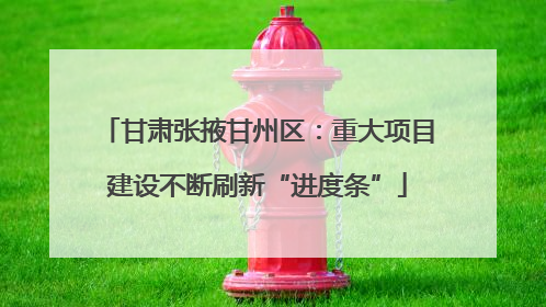 甘肃张掖甘州区：重大项目建设不断刷新“进度条”