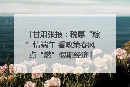 甘肃张掖：税惠“粽”情端午 看政策春风点“燃”假期经济