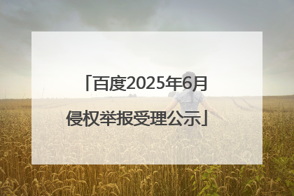 百度2025年6月侵权举报受理公示