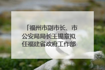 福州市副市长、市公安局局长王锡章拟任福建省政府工作部门正厅长级职务