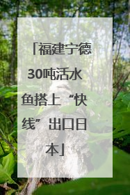 福建宁德30吨活水鱼搭上“快线”出口日本