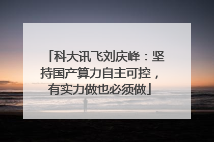 科大讯飞刘庆峰：坚持国产算力自主可控，有实力做也必须做