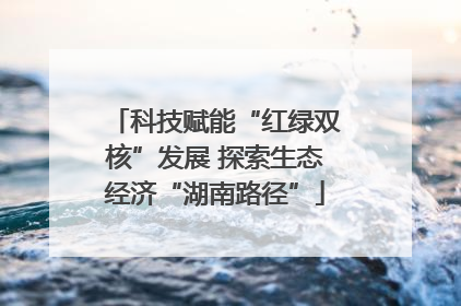 科技赋能“红绿双核”发展 探索生态经济“湖南路径”