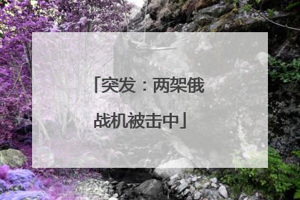 突发：两架俄战机被击中