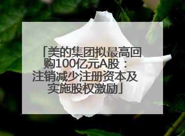 美的集团拟最高回购100亿元A股：注销减少注册资本及实施股权激励