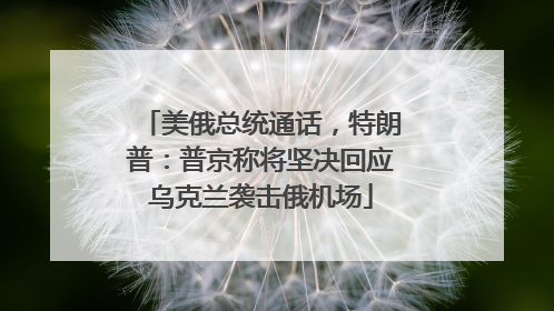 美俄总统通话，特朗普：普京称将坚决回应乌克兰袭击俄机场