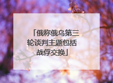 俄称俄乌第三轮谈判主题包括战俘交换