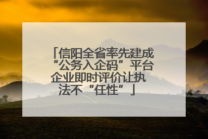 信阳全省率先建成“公务入企码”平台 企业即时评价让执法不“任性”
