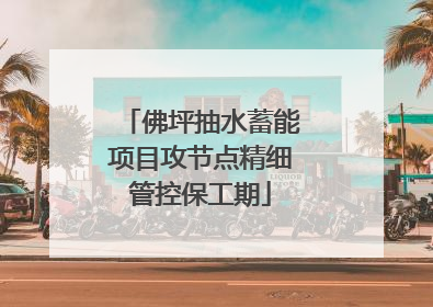佛坪抽水蓄能项目攻节点精细管控保工期