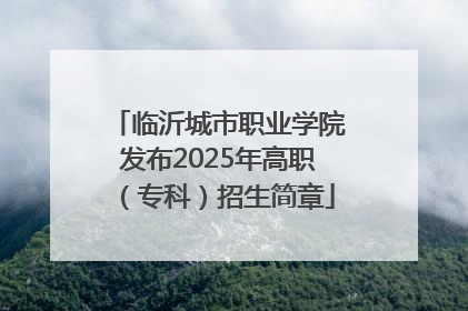 临沂城市职业学院发布2025年高职（专科）招生简章