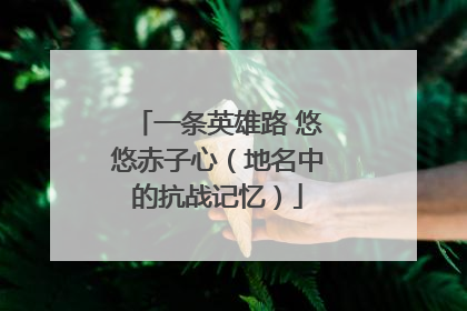 一条英雄路 悠悠赤子心（地名中的抗战记忆）