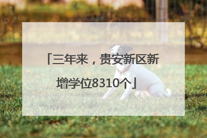 三年来，贵安新区新增学位8310个