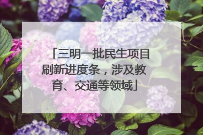 三明一批民生项目刷新进度条，涉及教育、交通等领域