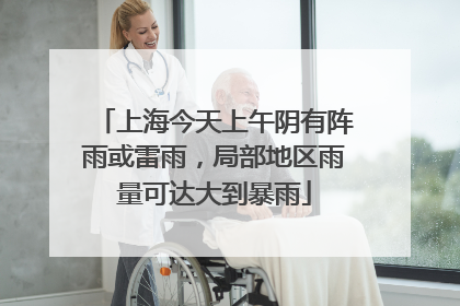 上海今天上午阴有阵雨或雷雨，局部地区雨量可达大到暴雨