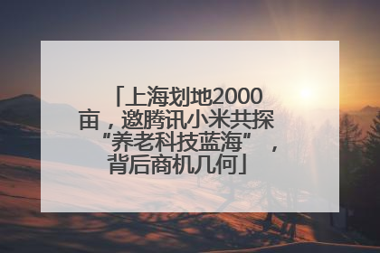 上海划地2000亩，邀腾讯小米共探“养老科技蓝海”，背后商机几何