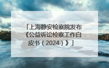 上海静安检察院发布《公益诉讼检察工作白皮书（2024）》