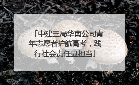 中建三局华南公司青年志愿者护航高考，践行社会责任显担当