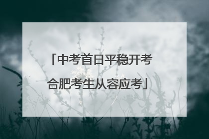 中考首日平稳开考 合肥考生从容应考