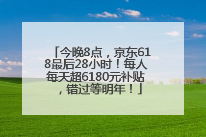 今晚8点，京东618最后28小时！每人每天超6180元补贴，错过等明年！