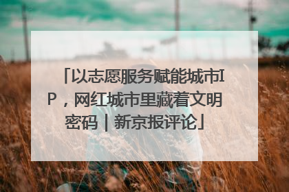 以志愿服务赋能城市IP，网红城市里藏着文明密码｜新京报评论