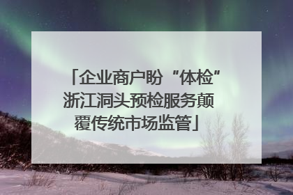 企业商户盼“体检” 浙江洞头预检服务颠覆传统市场监管