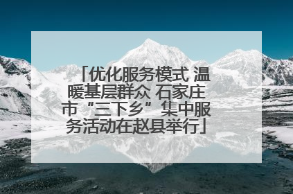优化服务模式 温暖基层群众 石家庄市“三下乡”集中服务活动在赵县举行