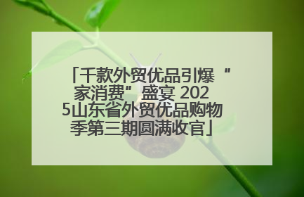 千款外贸优品引爆“家消费”盛宴 2025山东省外贸优品购物季第三期圆满收官