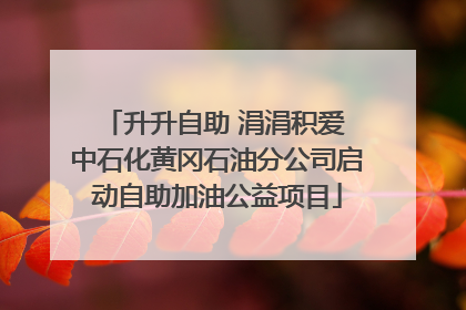升升自助 涓涓积爱 中石化黄冈石油分公司启动自助加油公益项目