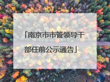 南京市市管领导干部任前公示通告
