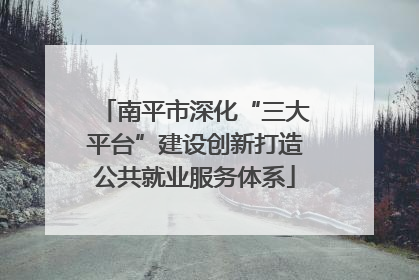南平市深化“三大平台”建设创新打造公共就业服务体系