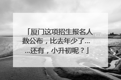 厦门这项招生报名人数公布，比去年少了……还有，小升初呢？