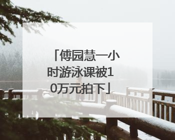 傅园慧一小时游泳课被10万元拍下
