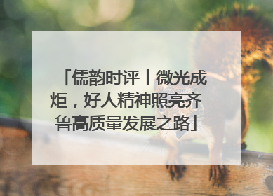 儒韵时评丨微光成炬，好人精神照亮齐鲁高质量发展之路