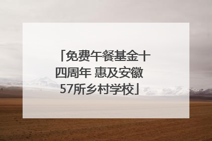 免费午餐基金十四周年 惠及安徽57所乡村学校