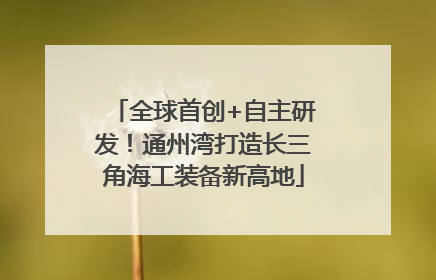 全球首创+自主研发！通州湾打造长三角海工装备新高地