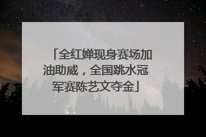 全红婵现身赛场加油助威，全国跳水冠军赛陈艺文夺金