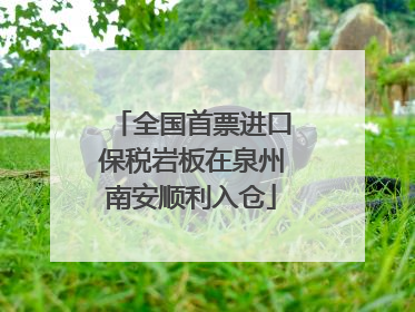 全国首票进口保税岩板在泉州南安顺利入仓