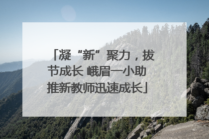 凝“新”聚力，拔节成长 峨眉一小助推新教师迅速成长