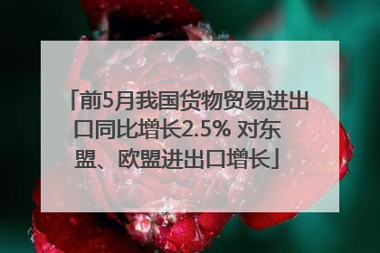 前5月我国货物贸易进出口同比增长2.5% 对东盟、欧盟进出口增长