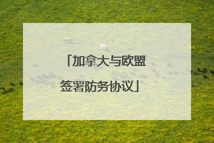 加拿大与欧盟签署防务协议