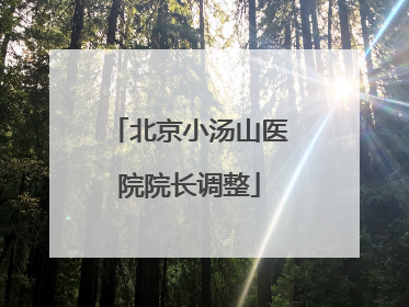 北京小汤山医院院长调整